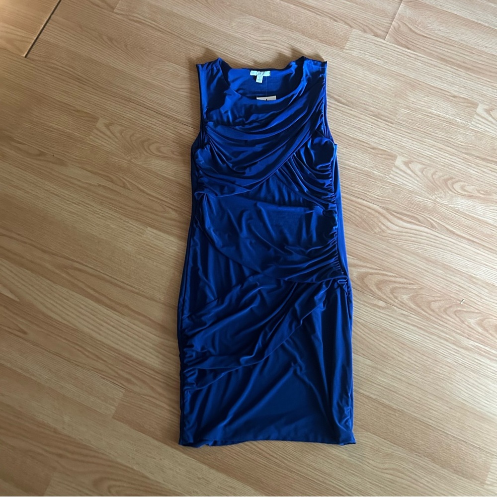 NWT Soprano Blue Ruched Above Knee Dress Medium